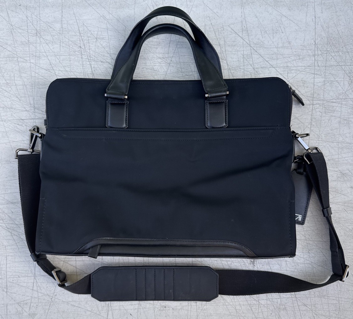 TUMI Harrison Seneca Slim Briefcase Black Nylon Leather Laptop Bag 66000D