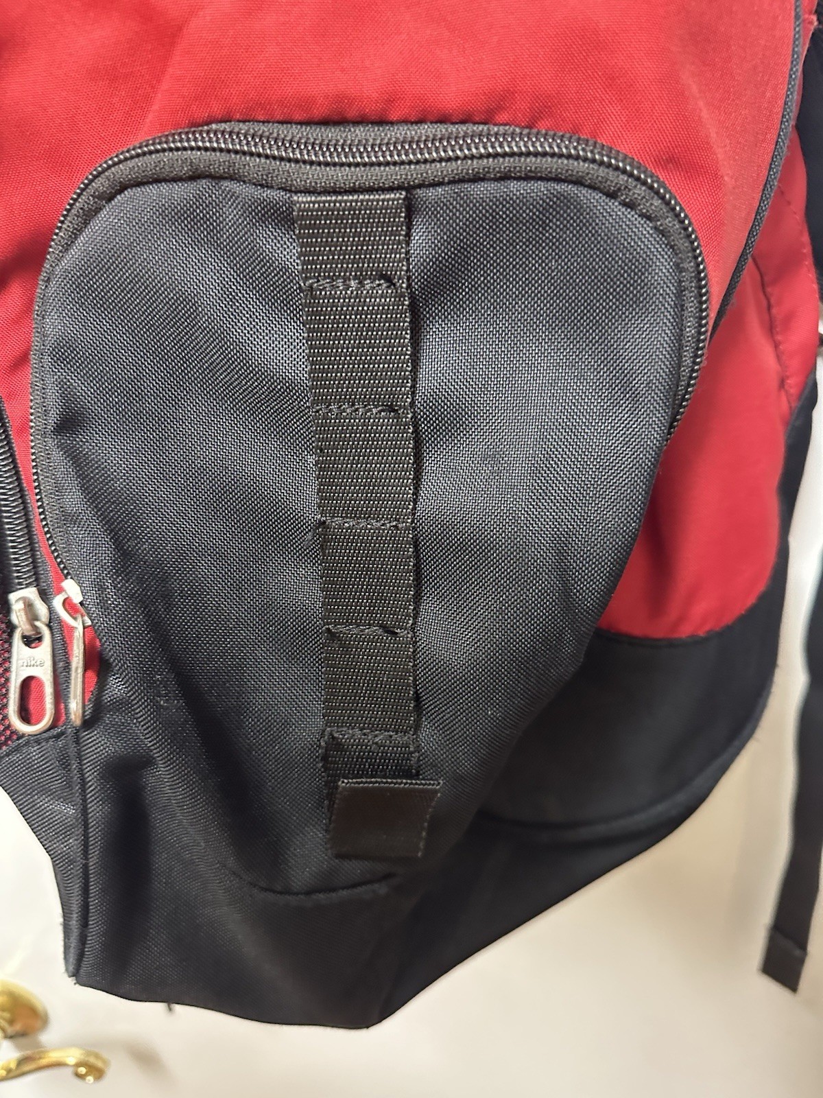 Nike Mesh Backpack Black Red Sports Training school Bag Swoosh Multi zip pockets