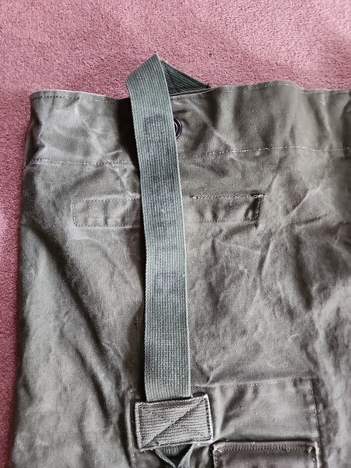 US ARMY Vietnam War Era BARRACK Laundry Duffle Duffel Bag Olive Drab Vtg