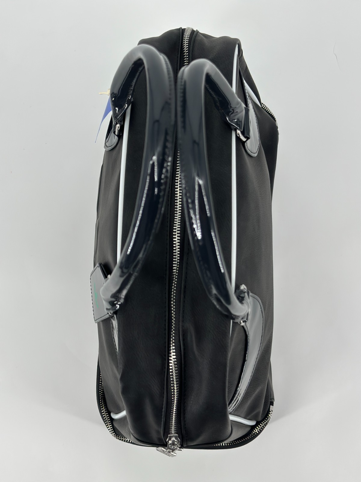 Adidas Premium Bowling Style Bag Large Black Designer Purse Trefoil Sport JW0307