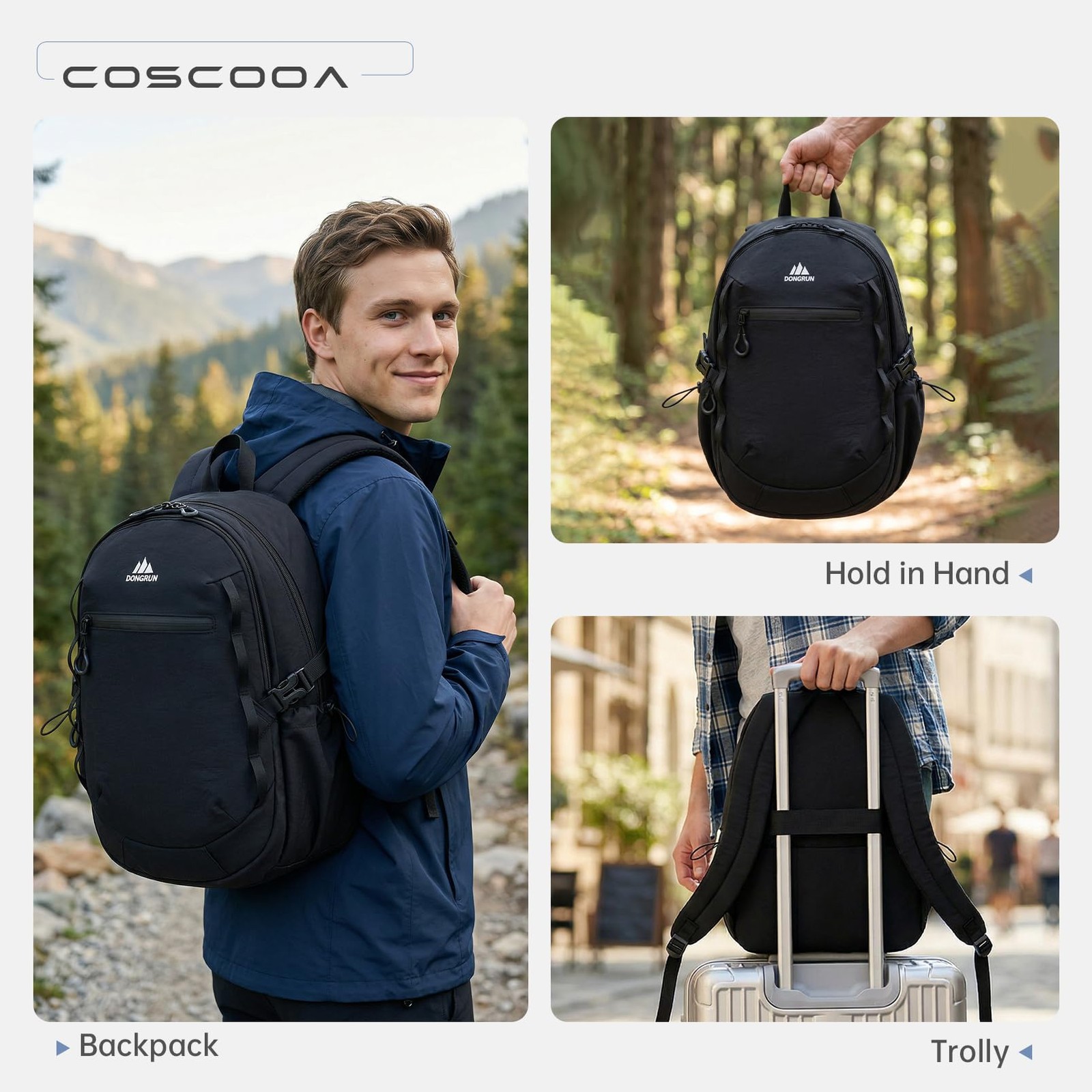 40x30x15cm Personal Item Travel Backpack,16″x12″x6″ Small Carry-On Bag 20L, F…