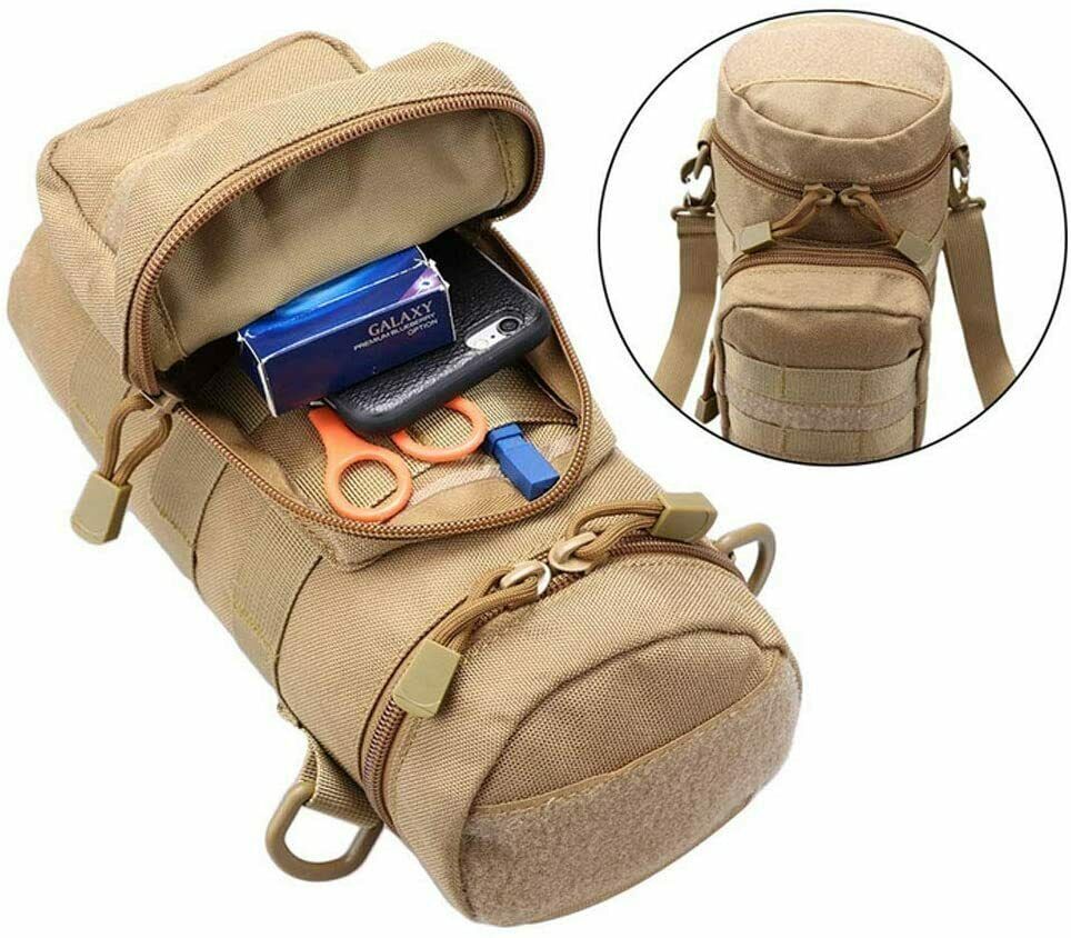 Tactical Molle Water Bottle Holder Carrier Sling Bag with Phone Pocket Crossbody