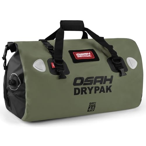 Waterproof Duffel Bag – Motorcycle Dry Bag Tail Bag with Large 40L Olive