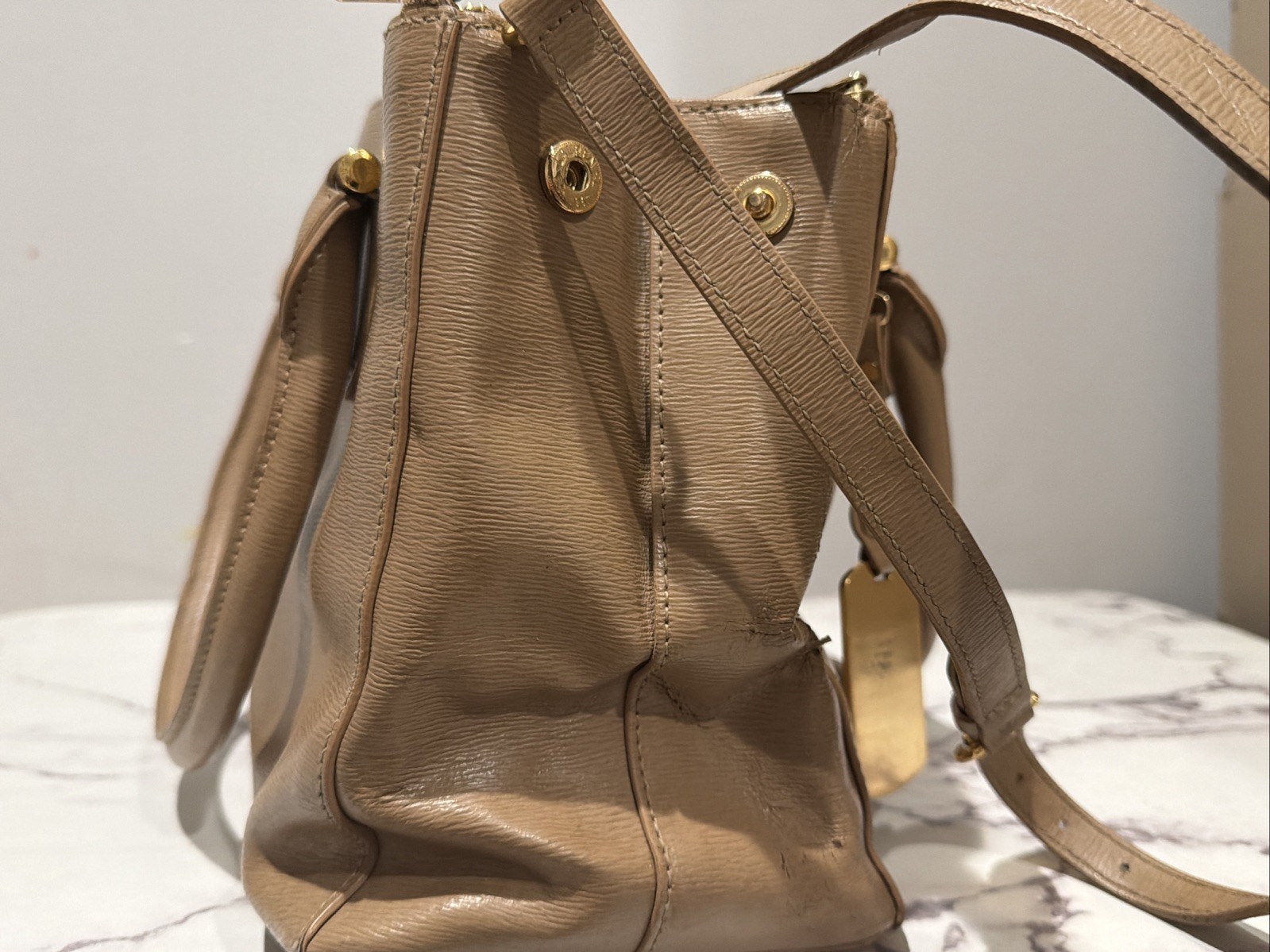1987 RLL Ralph Lauren Leather Bag Crossbody 11 x 6 x 9 Vintage Pebble Satchel
