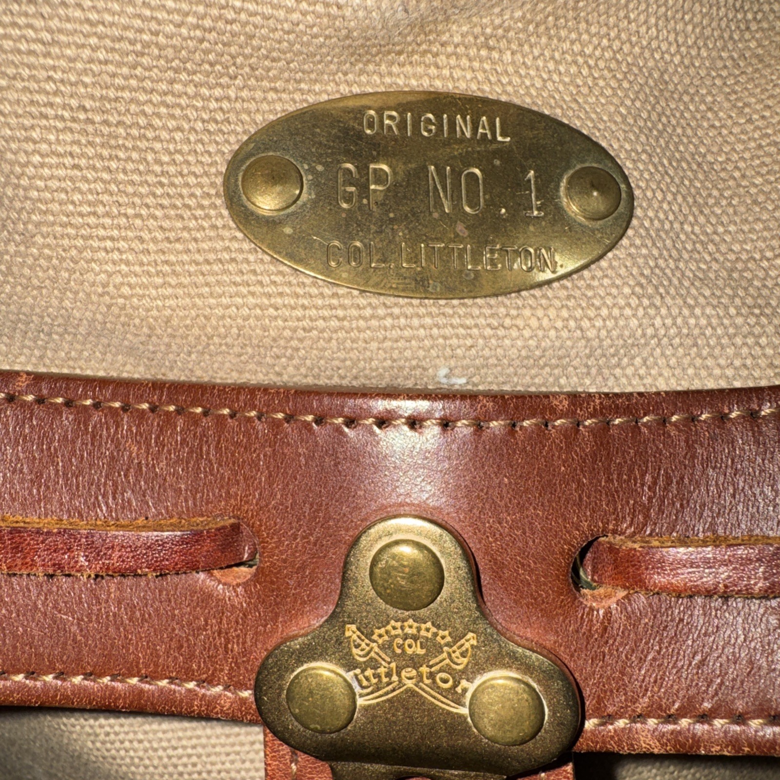 Col Littleton GP No. 1 Canvas & Leather Convertible Backpack Crossbody Field Bag