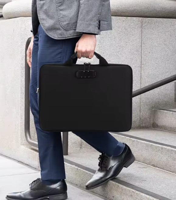 BLACK – GENERIC 13 ACCORDION POCKET FIREPROOF WATERPROOF BRIEFCASE,3 DIGIT LOCK
