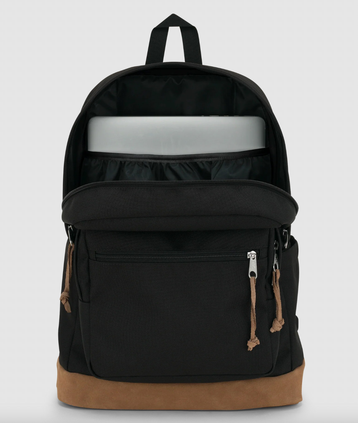 New JanSport Right Pack Backpack Black Suede Bottom School Laptop Bag One Size