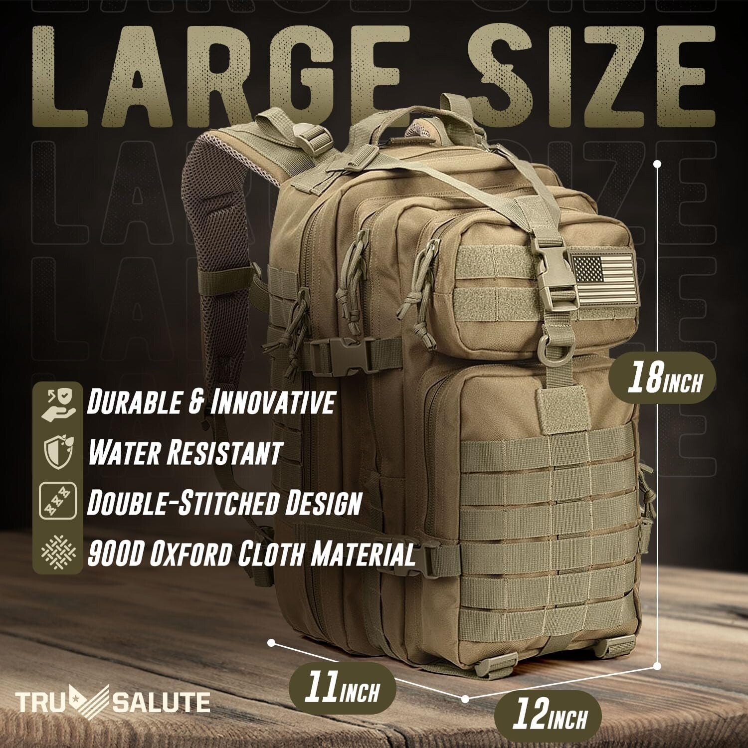 45L Military Tactical Backpack Large Army 3 Day Assault Pack Molle Bugout Bag US