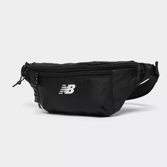 New Balance Essential Waistpack Belt Bag Fanny Pack Zipper Pockets – Black White