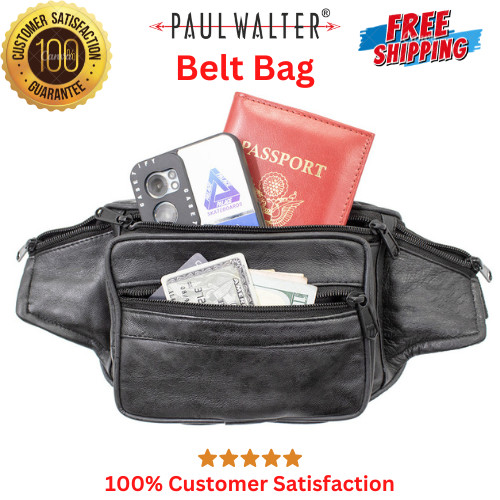 Pure Genuine Leather Waist Fanny Pack Travel Belt Bag Travel Pouch