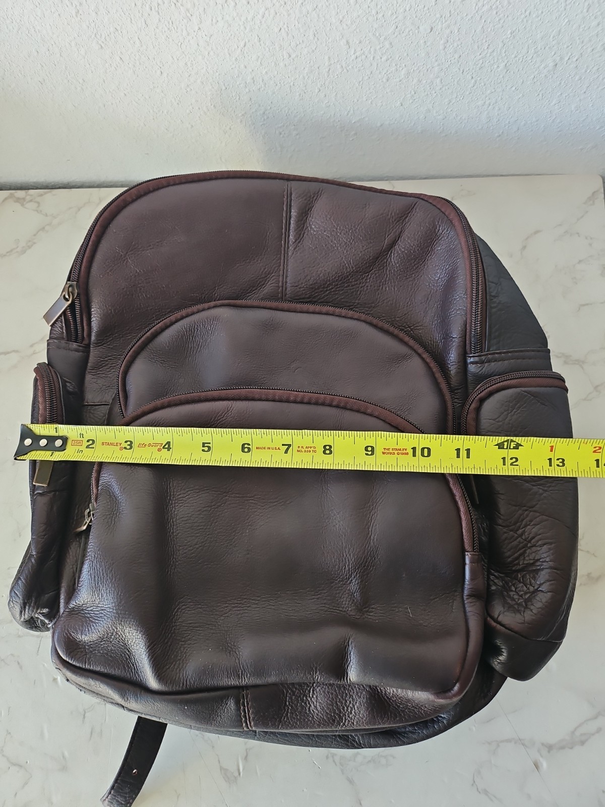 Vtg Piel Soft Leather Backpack Y2k Minimalist Made In Columbia Travel Day Bag