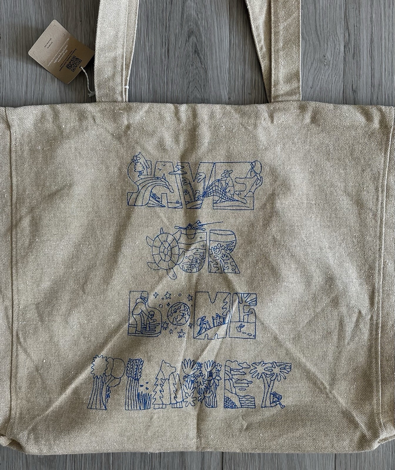 Patagonia Tote Bag Extra Large Save Our Home Planet Canvas Eco Beach Grocery NWT