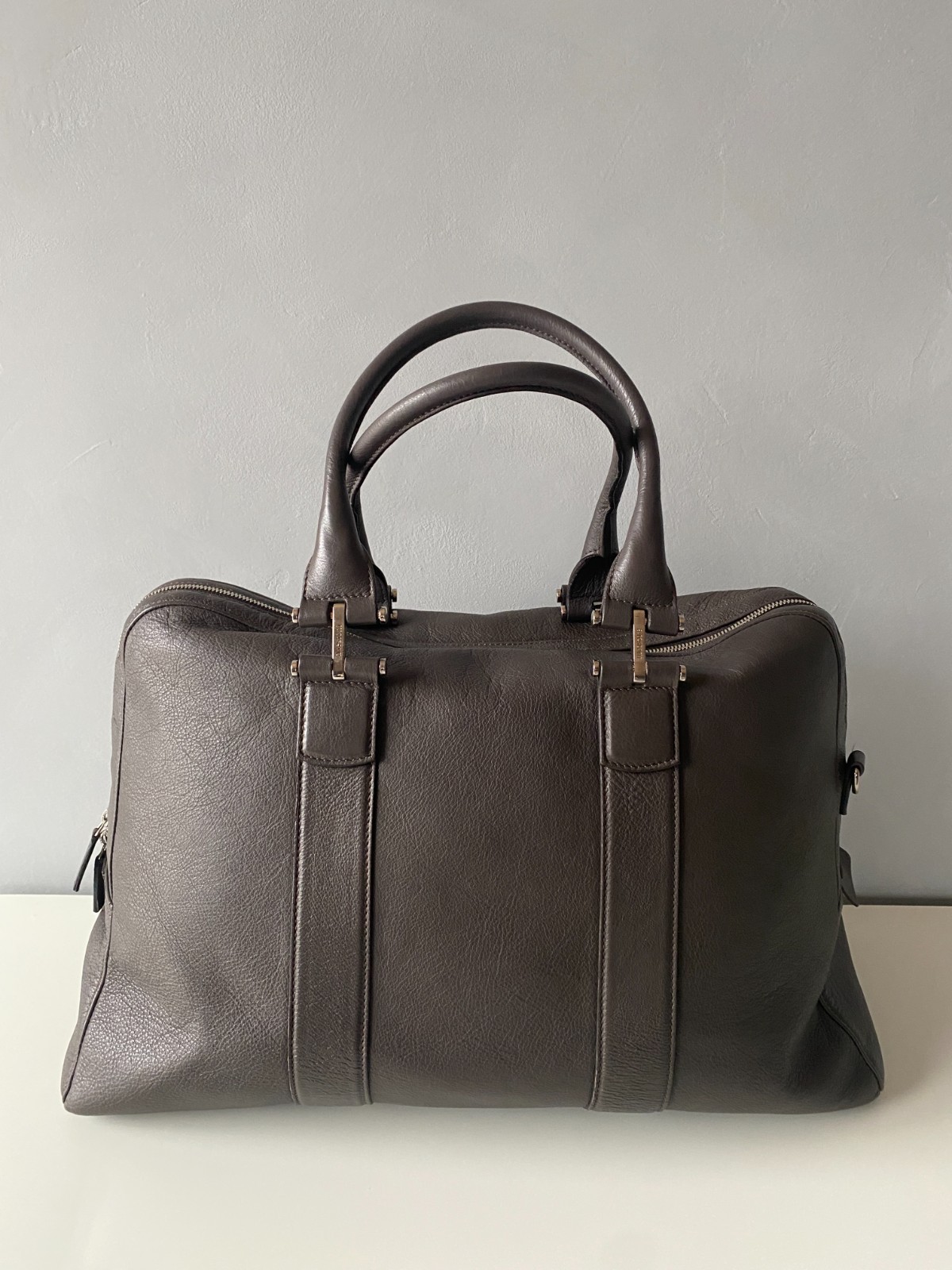 New Leather Testoni Brown Weekender Bag Italian Luxury Travel Duffel NWT