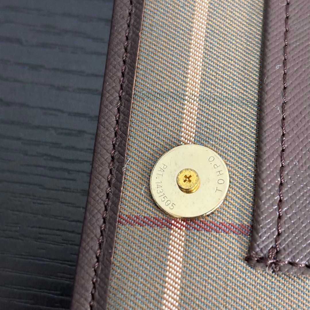 Authentic Burberry Clutch Bag Wallet Checkered Polyester Cotton 12cm x 20cm Exce