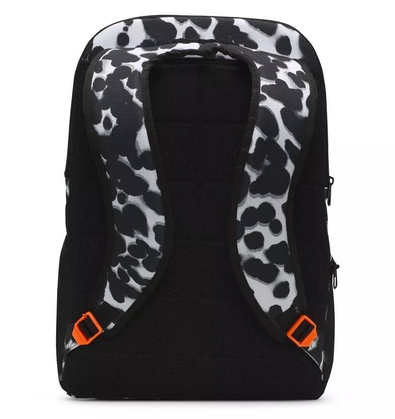 Nike Brasilia Backpack Dalmatian Aurora Black White Polka Dot Orange FN1357-077