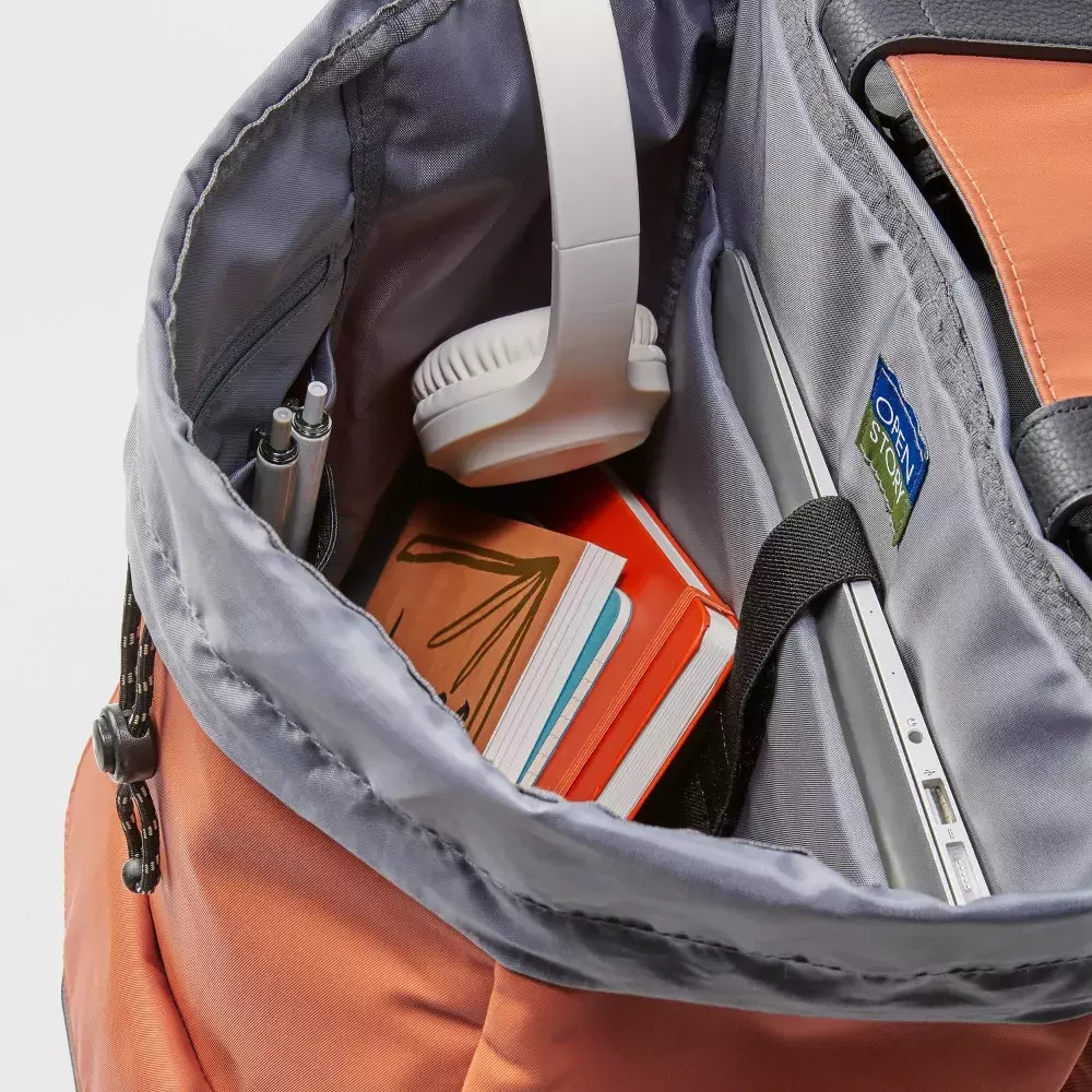 Open Story Fitted Flap Backpack, Amber Brown