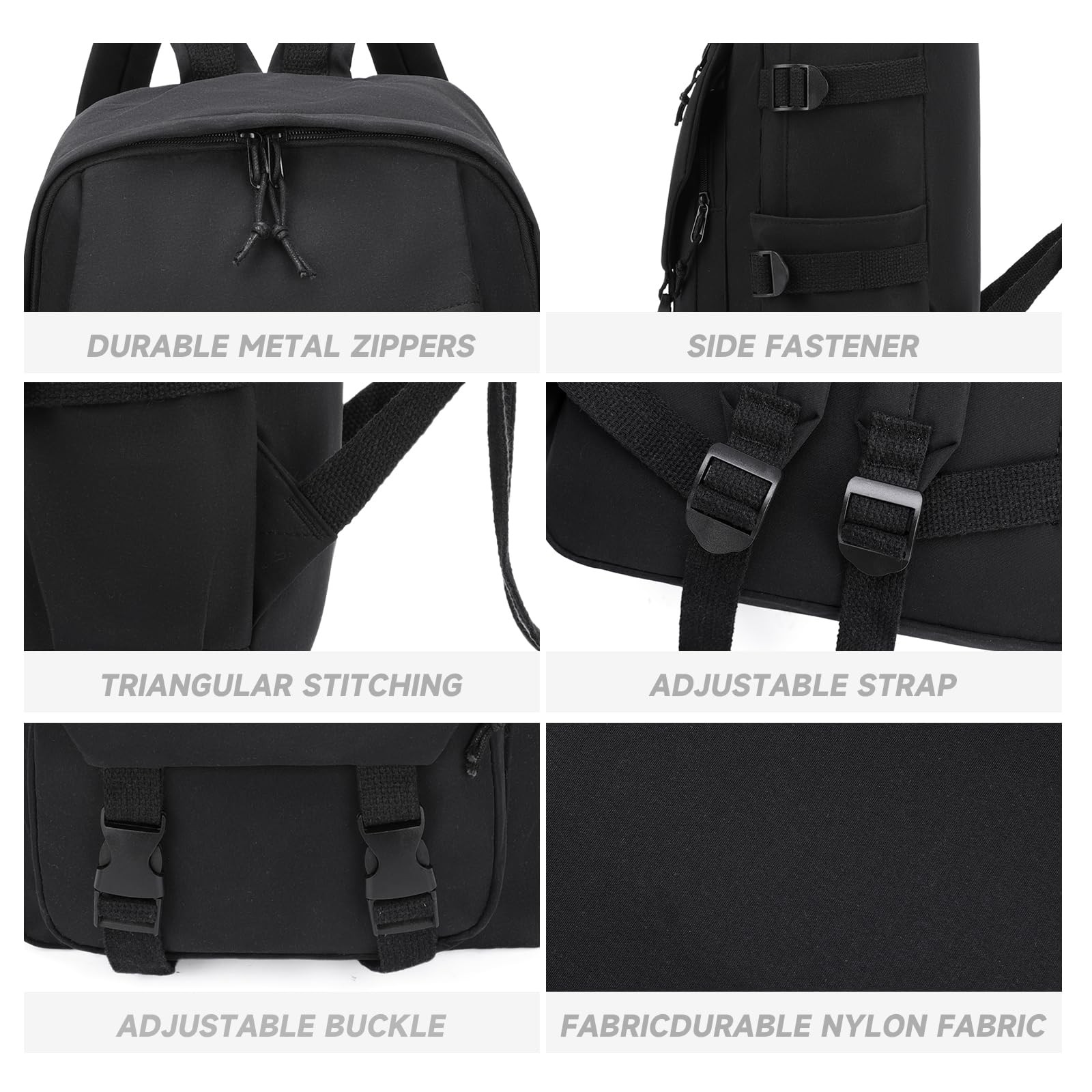 Classical Basic Travel Backpack Lightweight Workout Sports Casual Daypack Black
