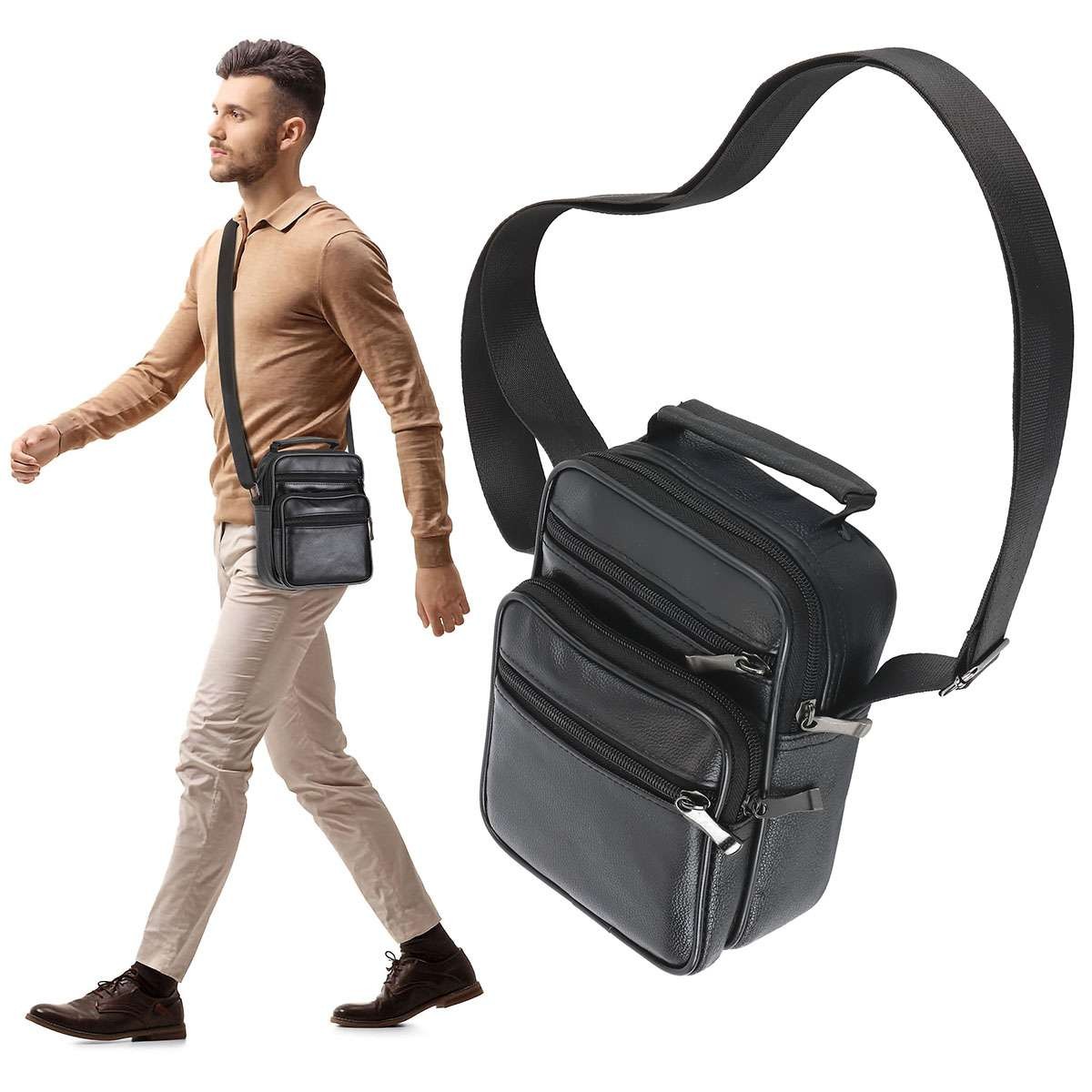 Genuine Leather Men’s Handbag Sling Bags Small Shoulder Bag Crossbody Travel NEW