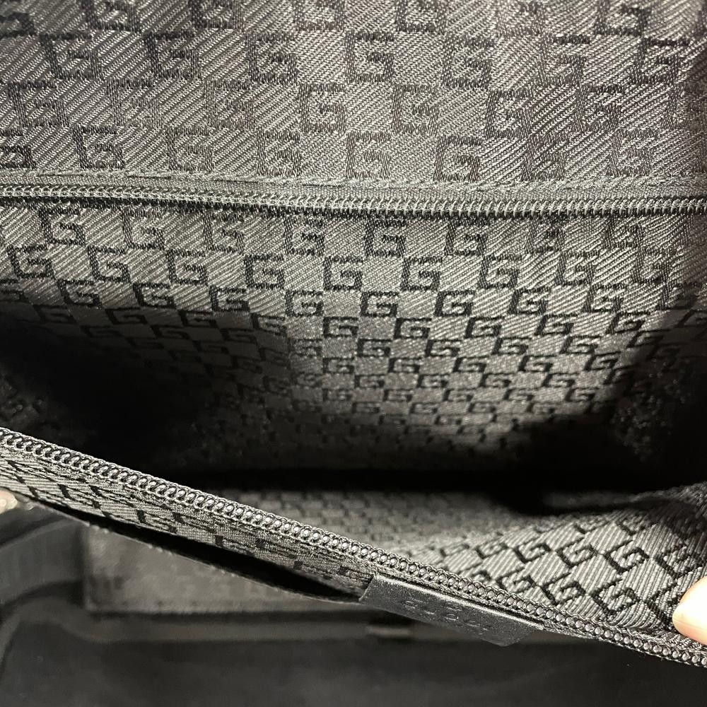 Gucci Business Bag 2WAY Nylon Leather Black Used