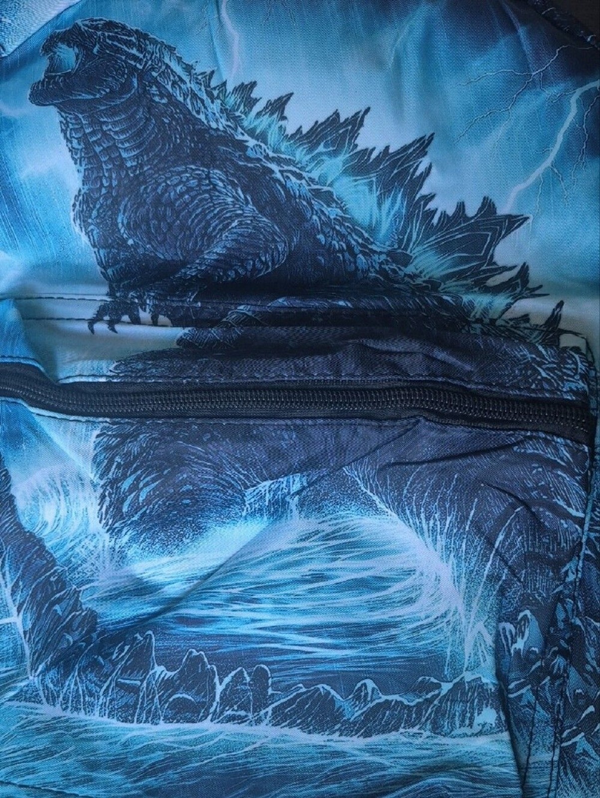 Blue Godzilla Graphic Backpack – Men Bags