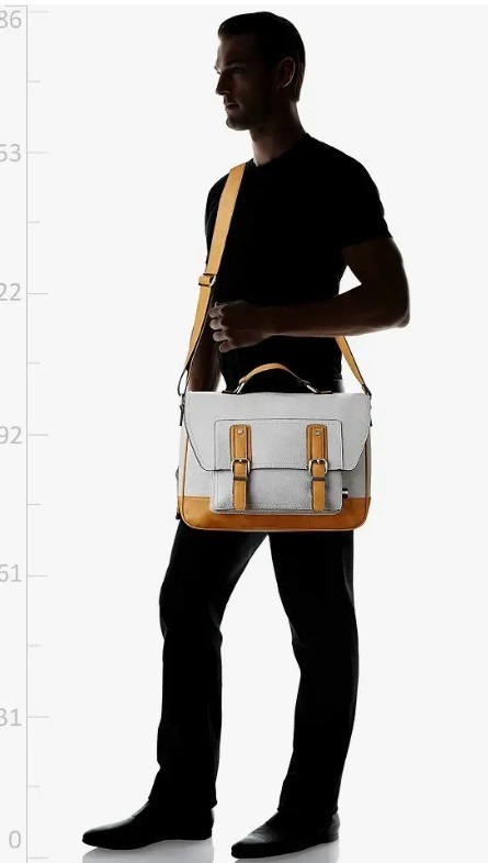 ALDO Men’s Messenger Ankenhauer Bag Laptop Briefcase Satchel Tan Gray NWOT