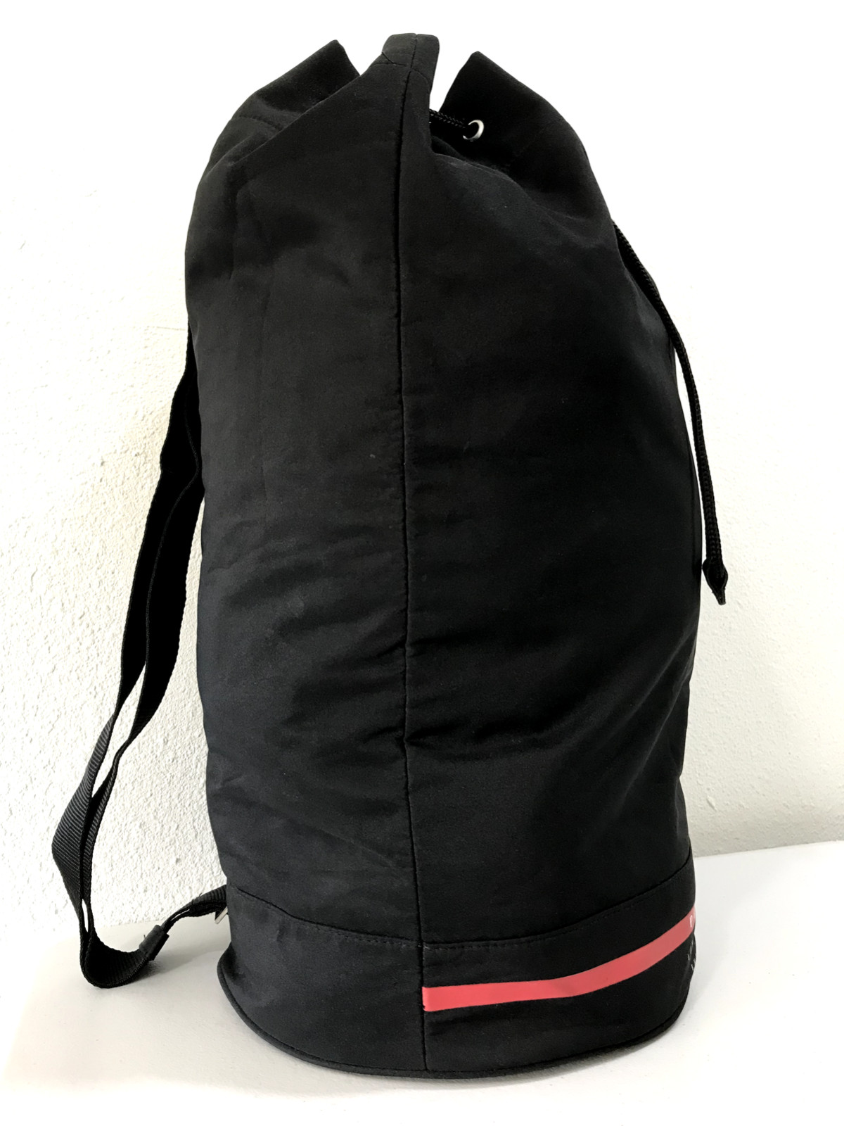 Prada Luna Rossa Extreme Black Drawstring Closure Duffel Sling Bag Shoulder