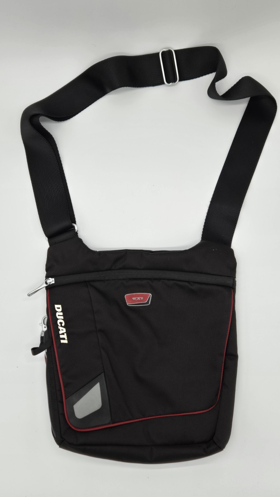 Tumi X Ducati Crossbody Messenger Bag Black W/ Red Accents Limited Edition READ