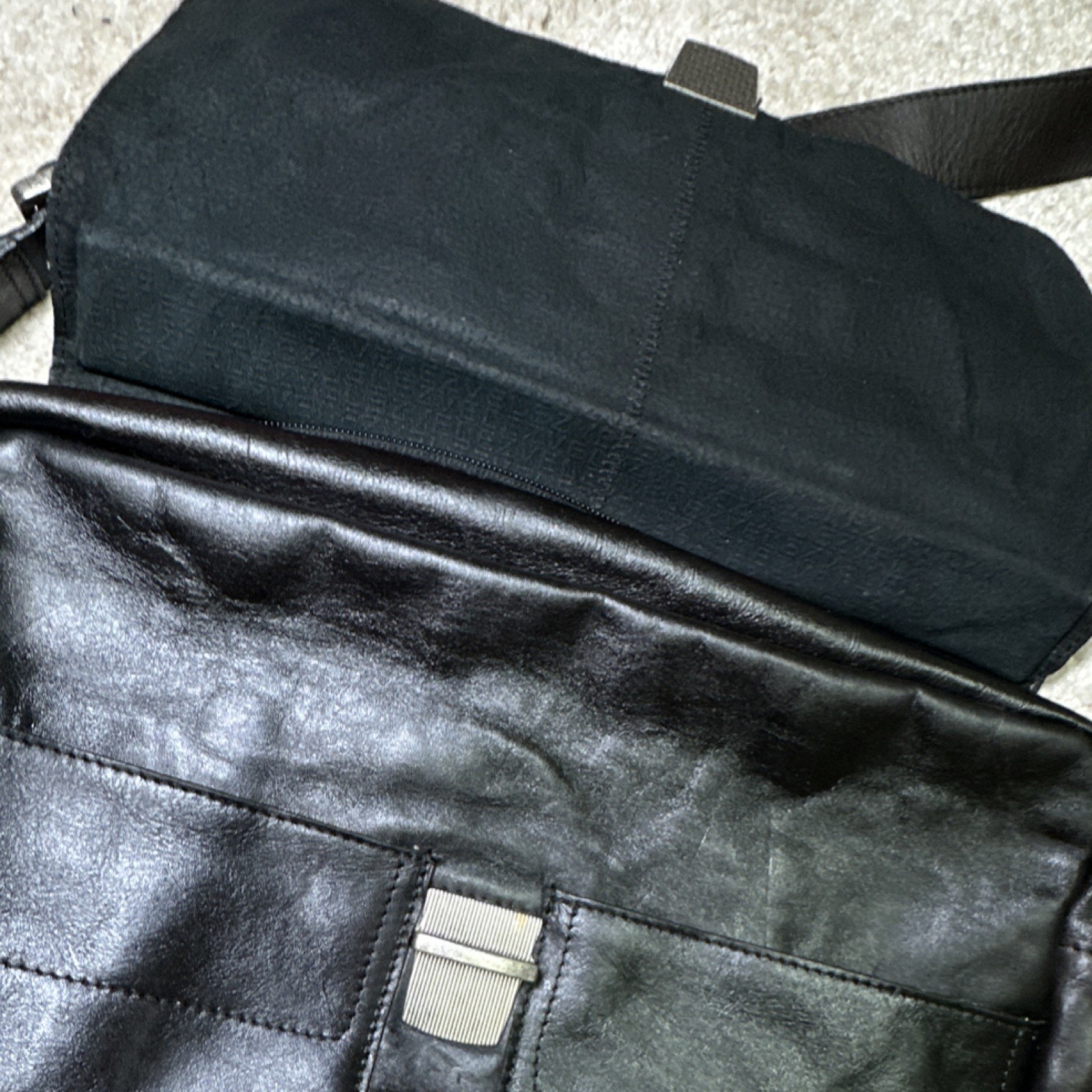 Velez Black Briefcase/Document Case Shoulder/Crossbody Strap Zip Buckle