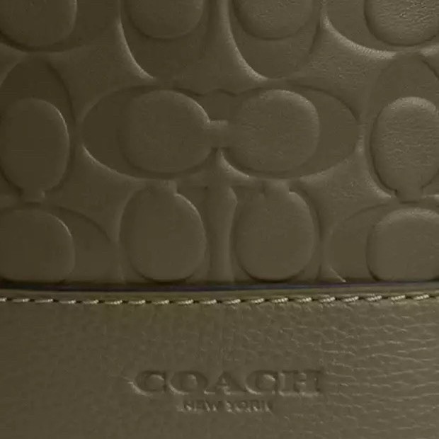 NWT Coach MEN’s Warner Backpack In Signature Leather CAK26 Olive