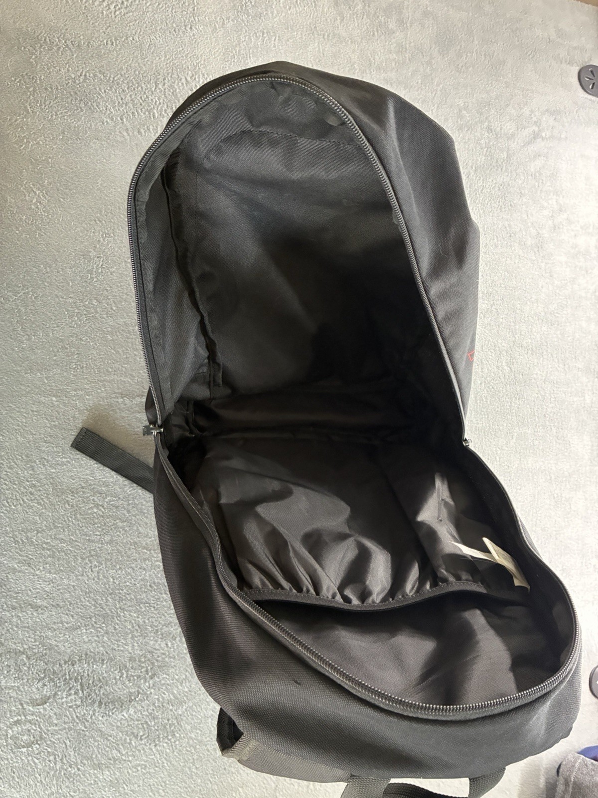 Fox Colorblock Backpack Black/Brown/Red Zip, Adjustable Strap, Pockets