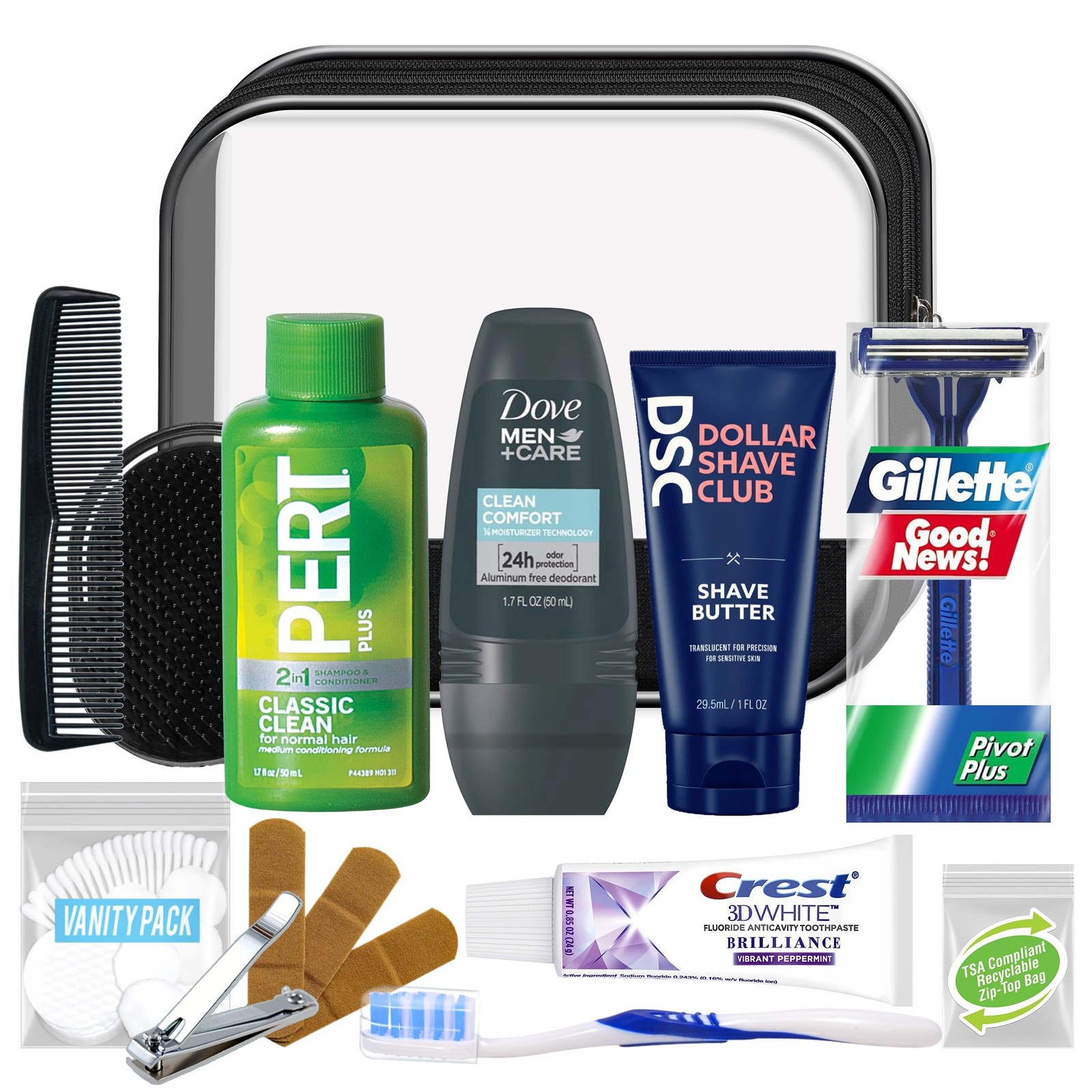 Convenience Kits International Men’s Super Deluxe, 16-Piece Kit 1 Kit, black