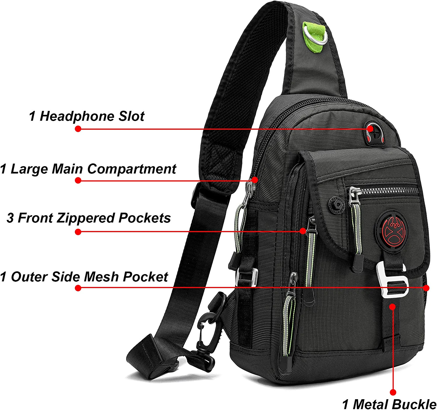 Sling Bag Chest Shoulder Backpack Crossbody Bags for Ipad Tablet Outdoor Hiking