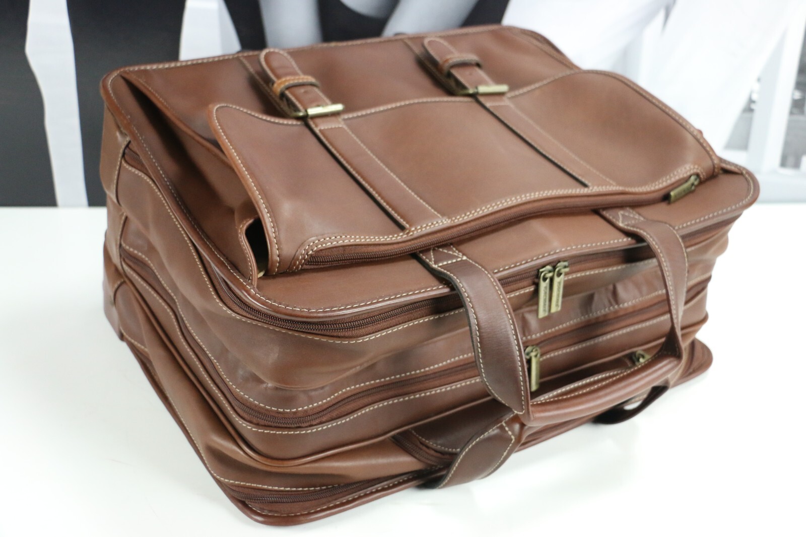 Vintage Leather KORCHMAR Professional Business Travel Briefcase Carry-On Mens