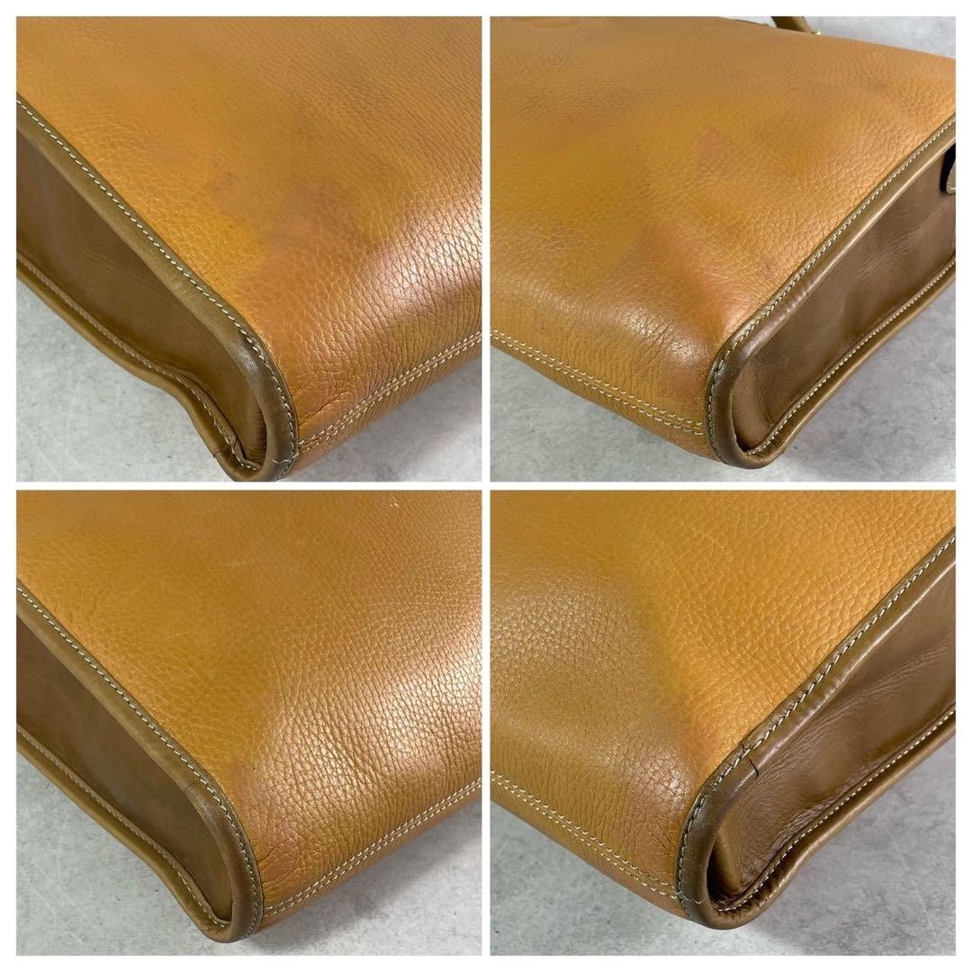 Loewe Vintage Anagram Leather Briefcase Camel Gold Hardware Made In Spain