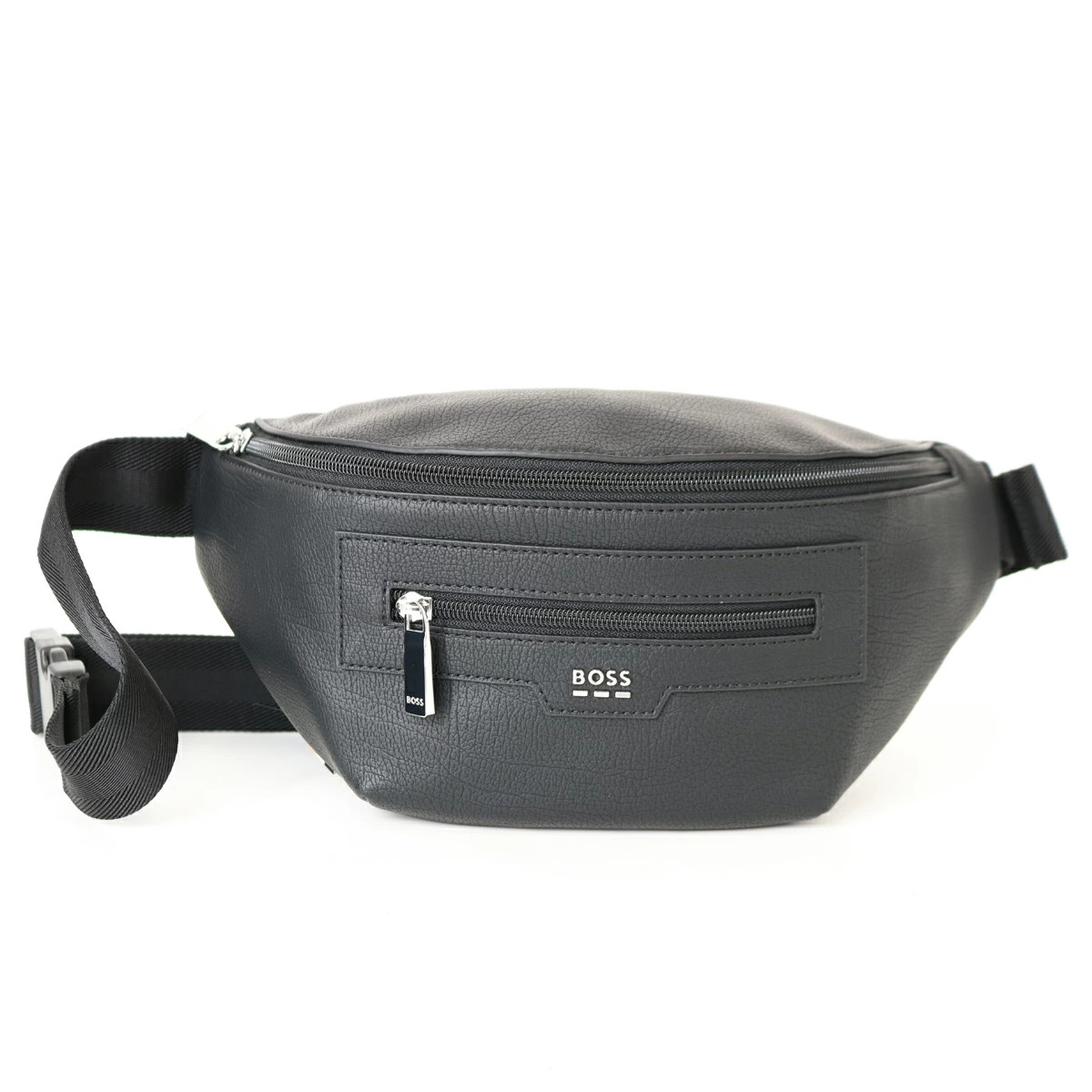 HUGO BOSS Men’s Body Bag Faux Leather Belt Bag Logo BLACK Waist Pouch Brand