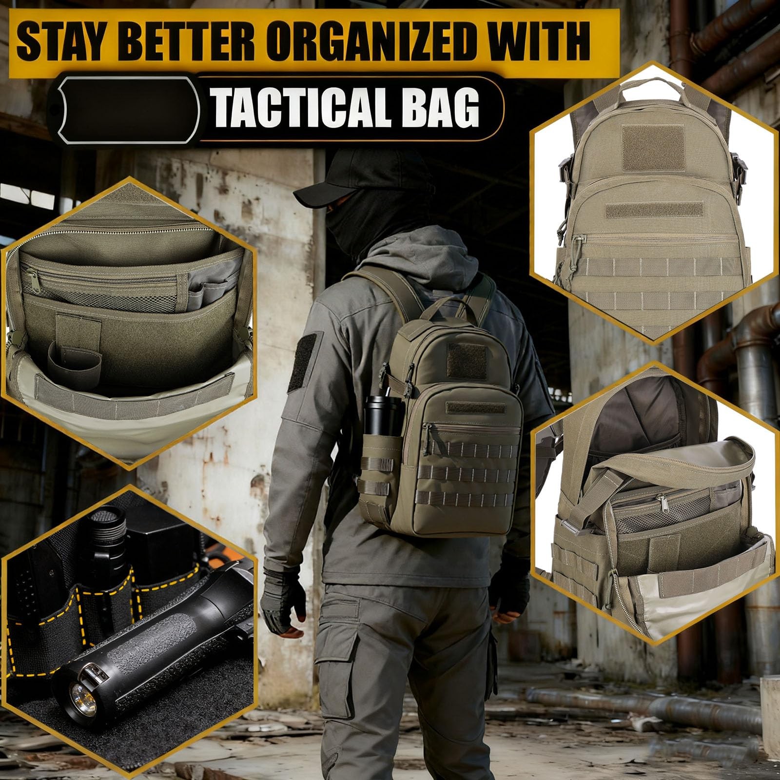 Tactical Backpack for Men 30L Military Backpacks Concealed Carry Bags with Gu…