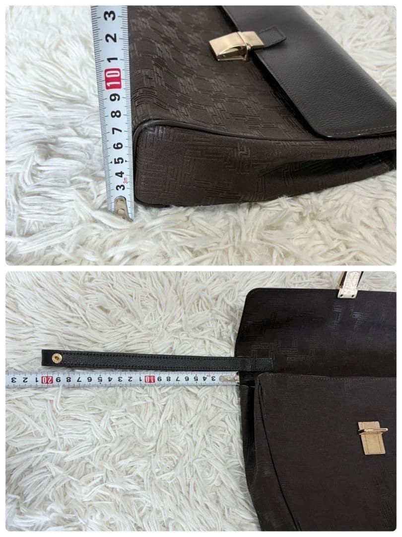 Dunhill Brown Leather Clutch Bag Men’s Vintage Formal Business Accessories