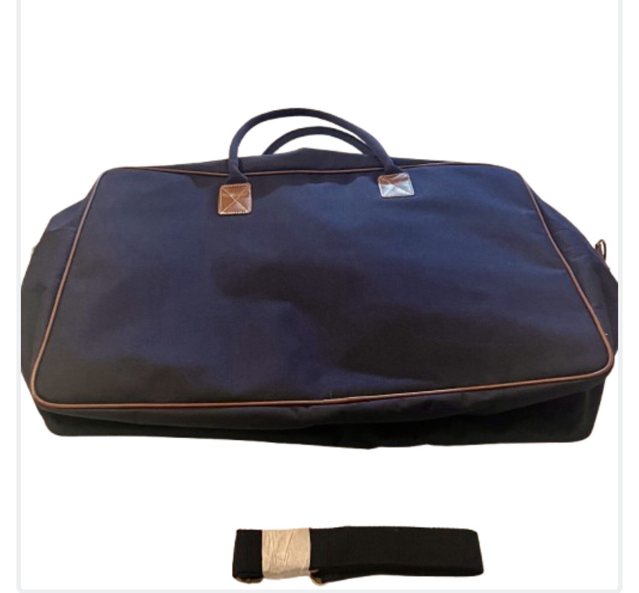 VTG Polo Ralph Lauren Bag Navy Canvas Weekender Travel Removable Strap NWOT