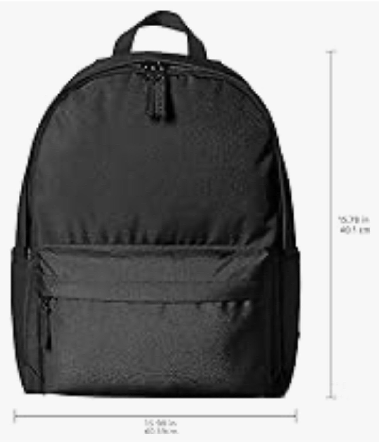 Amazon Basics Classic School Lightweight Double-Zipper Closure Backpack Black