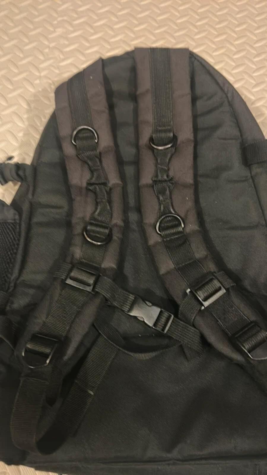 SOG Black Backpack Tactical Bugout Bag 4 Zippered Compartments Pockets Straps