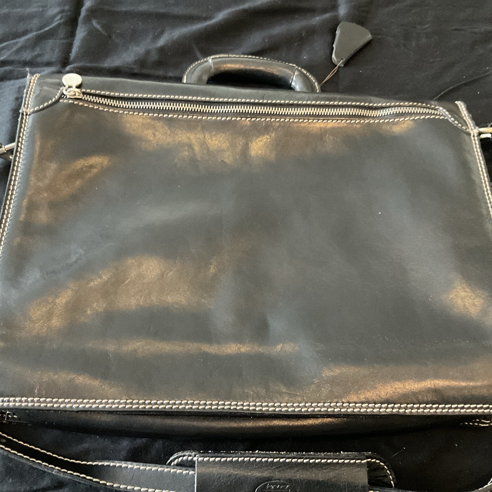 Floto Milano Italian Leather Briefcase with Key and Strap Bulk