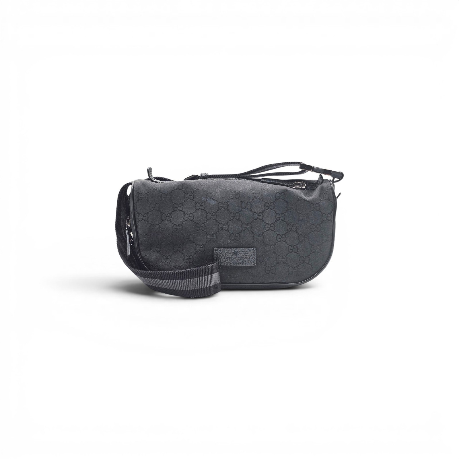 Gucci GG Monogram Nylon Belt Bag Fanny Pack Black 449182 – Preowned