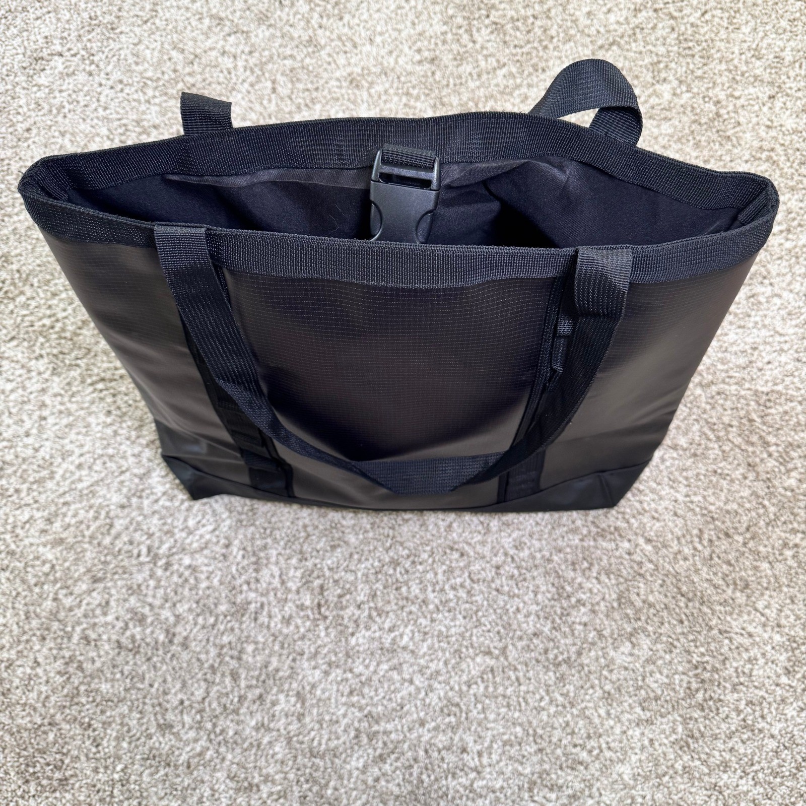 Journeyman Tote Bag Black Ripstop Utility Shoulder Bag Buckle Closure