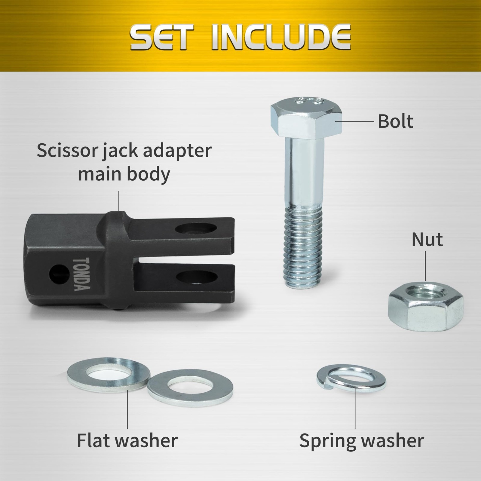 Scissor Jack Drill Adapter for 1/2 Inch Impact Wrench or 13/16 Inch Lug Wrench