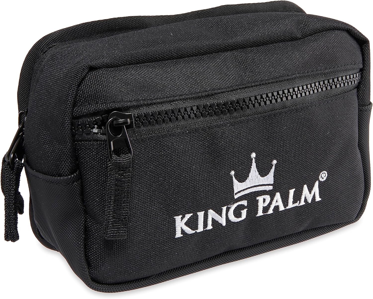 KING PALM | Canvas Travel Pouch | Durable Toiletry Bag | Black | 8 x 5 Inch