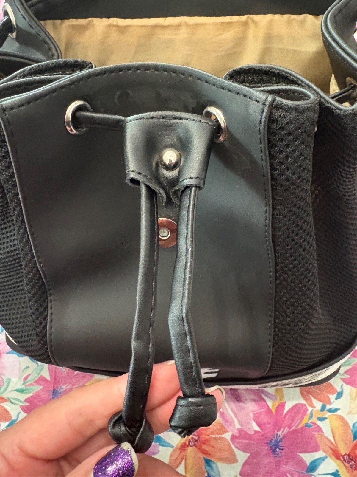 Nike Black Small Backpack W/ Drawstring Closure & Adjustable Logo Straps