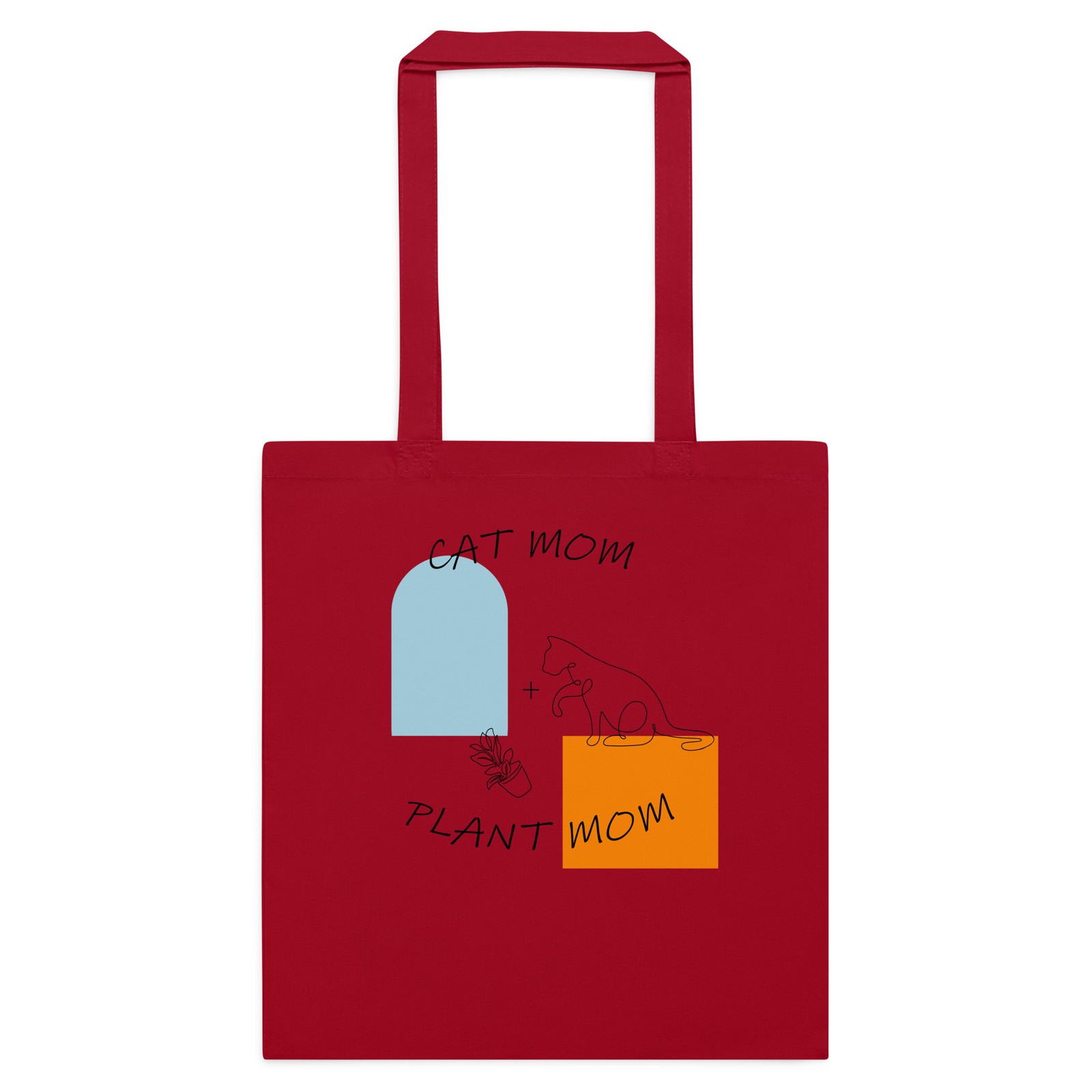Cat and Plant Mom Tote Bag