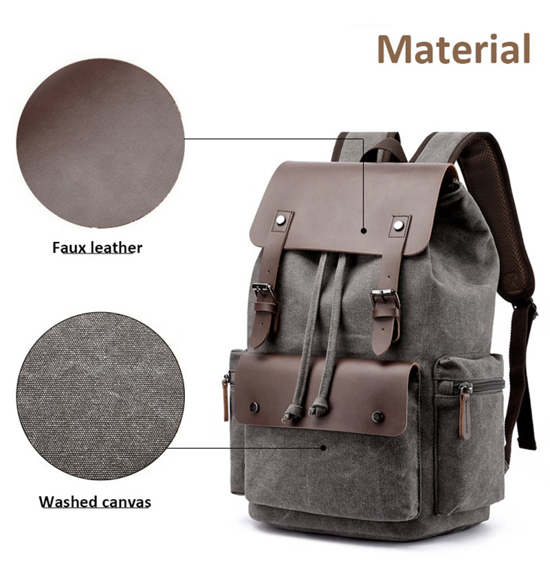 Canvas Backpack Satchel Travel Rucksack Hiking Camping Vintage School Travel Bag