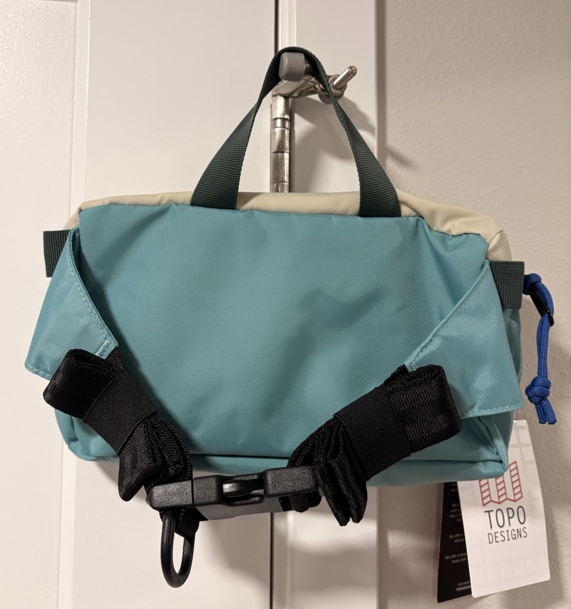 Topo Designs Classic Hip Pack Bag Crossbody Bone White / Geode Green Unisex NWT