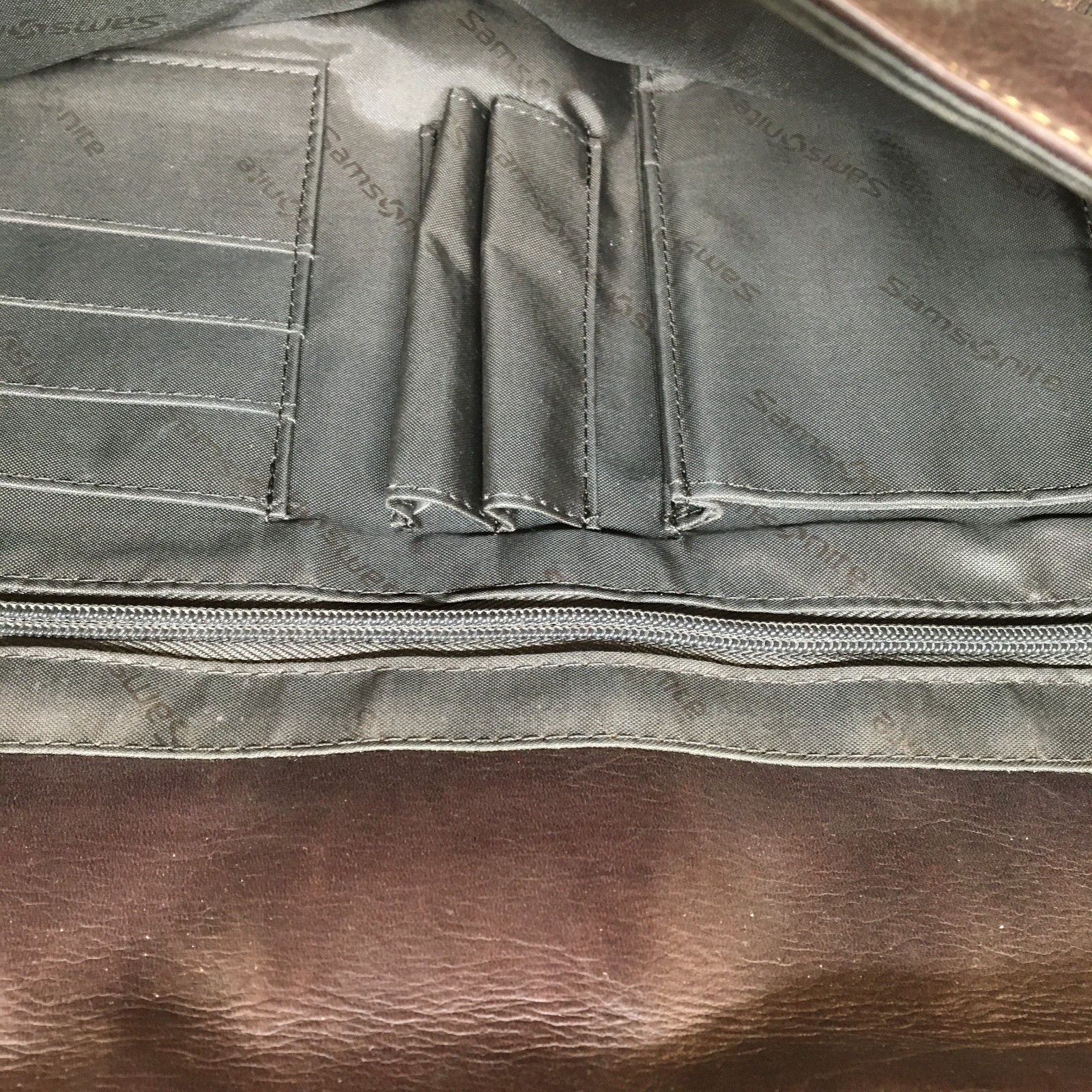 Samsonite Colombian Leather Flap Over Laptop Briefcase Dark Brown Premium 18″